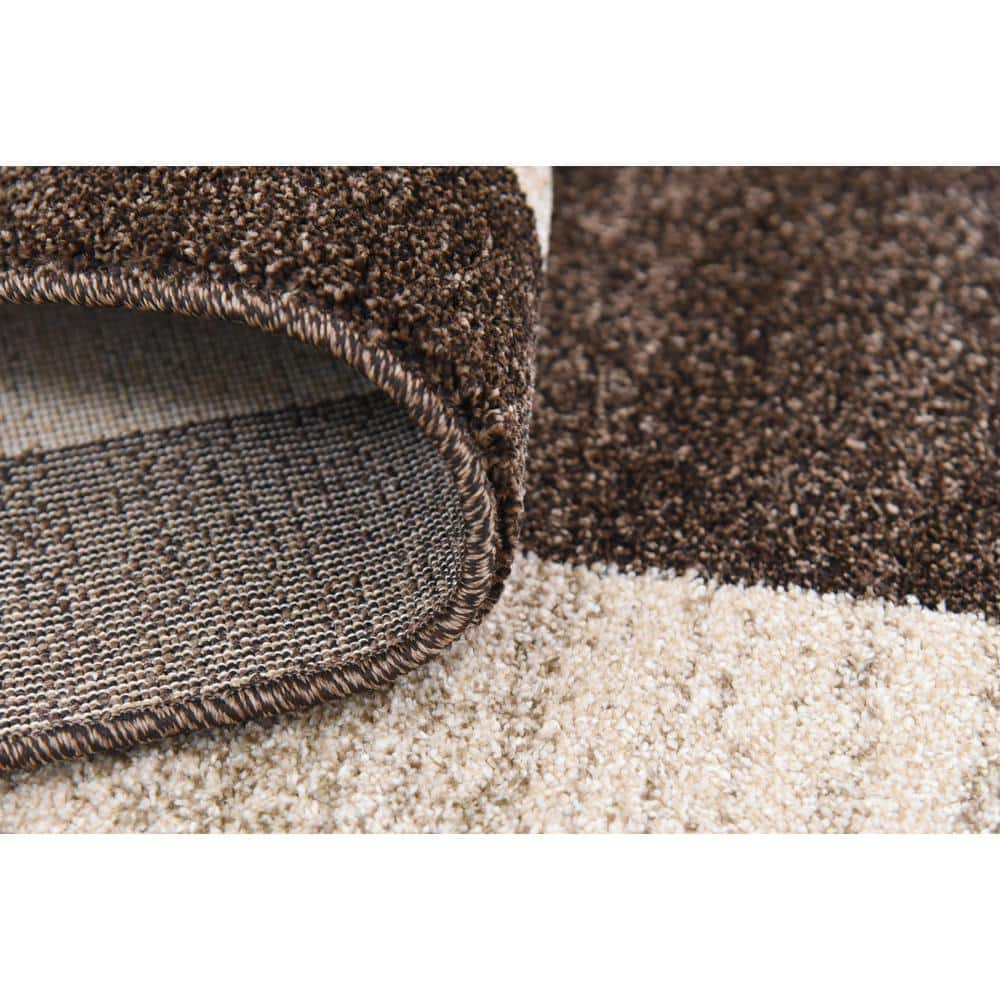 Brown and Ivory Rectangular Tufted Washable Area Rug