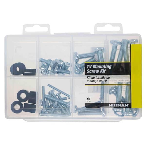 Zinc TV Mounting Screw Assortment Kit (64-Pack)