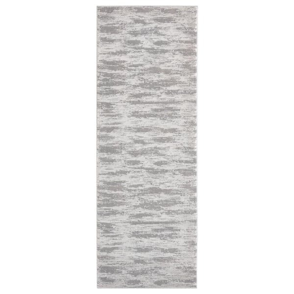 Cascades Salish Silver 2 ft. 7 in. x 7 ft. 2 in. Runner Rug