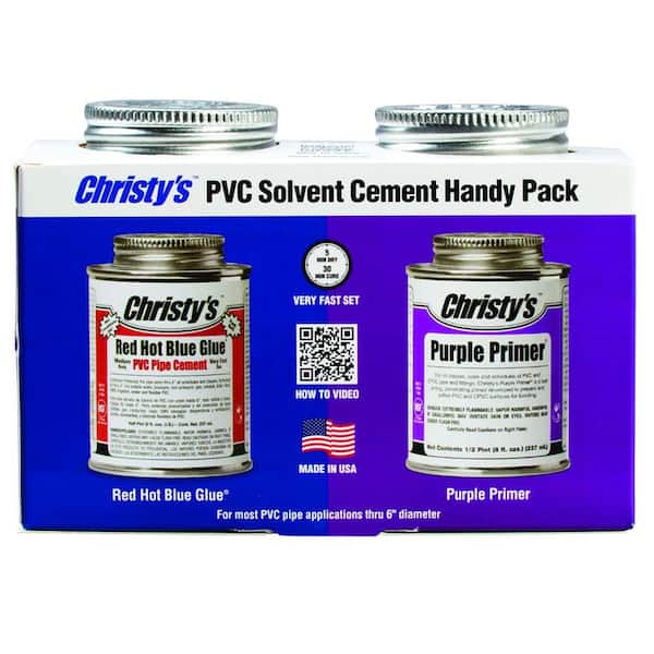 Christy's 8 oz. PVC Red Hot Blue Glue and Purple Primer Handy Pack