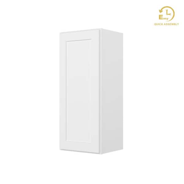 Easy-DIY 15 in. W x 12 in. D x 36 in. H Ready to Assemble Wall Kitchen Cabinet in Shaker White 1-Door-2 Shelves