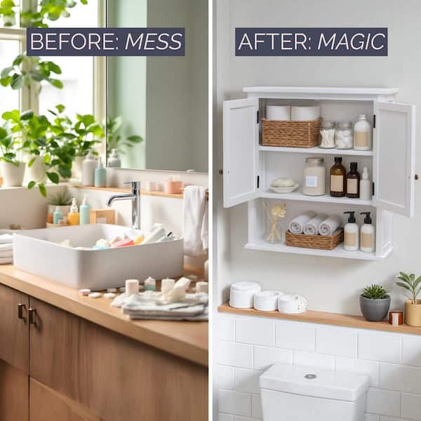 Alaterre Furniture Dorset 27 in. W Wall Mounted Bath Storage