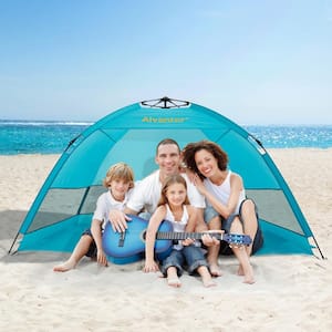 TEAL 79 in. x 47 in. x 53 in. Instant Pop Up Portable Beach Tent, Outdoor Sun Shelter Cabana UPF 50+, Carry Bag