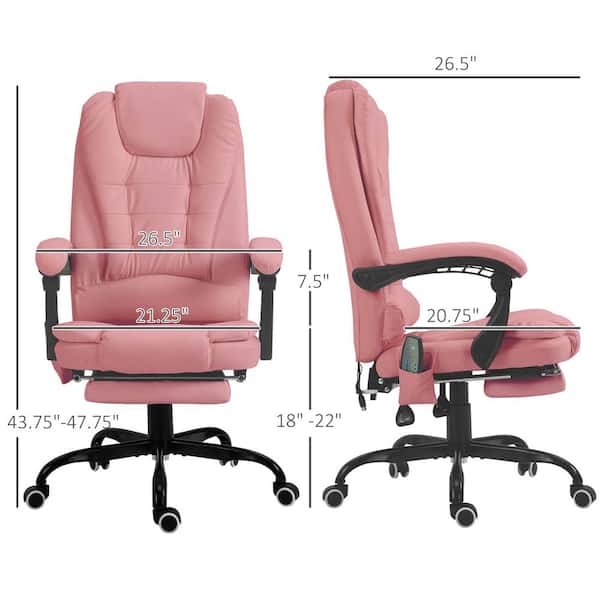 Vinsetto Pink 7-Point Faux Leather Vibrating Massage Office