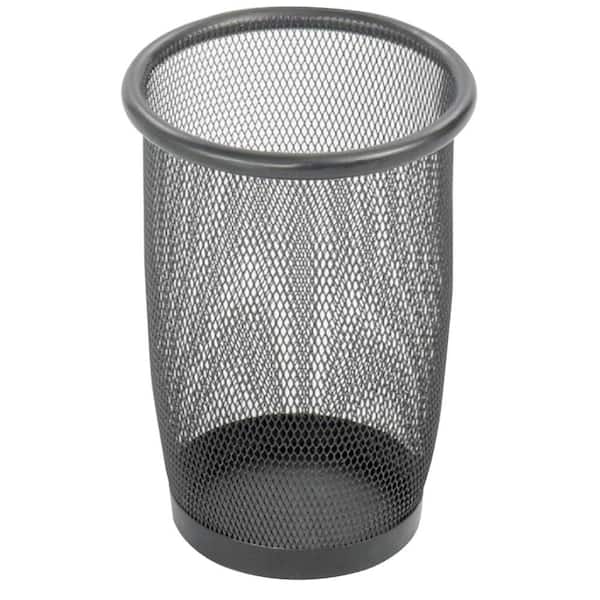 Safco 3 Qt. Black Round Mesh Trash Can