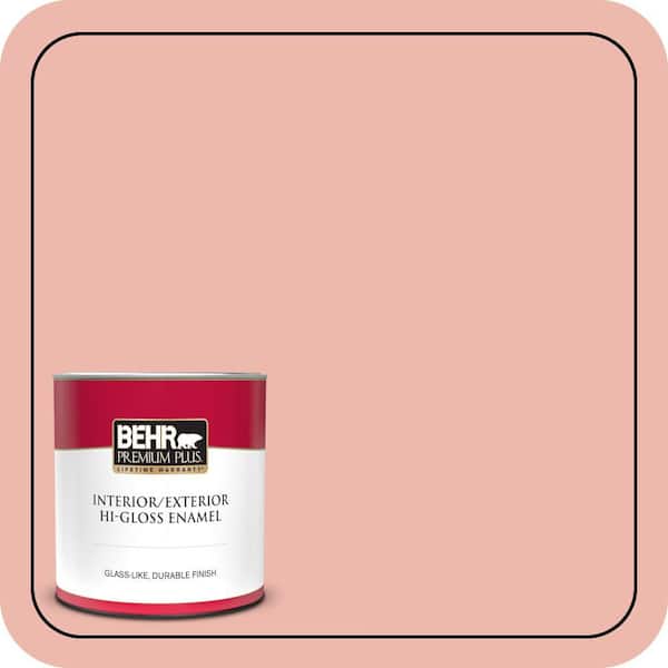 BEHR PREMIUM PLUS 1 qt. #M170-3 Carnation Coral Hi-Gloss Enamel Interior/Exterior Paint & Primer