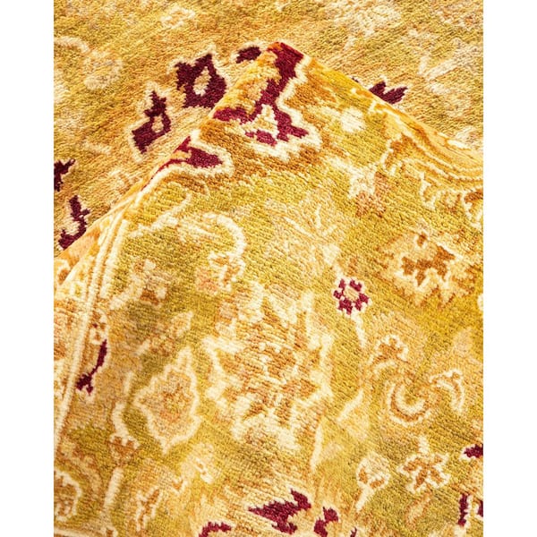 Mogul Green 6 ft. x 13 ft. Oriental Wool Indoor Runner Rug