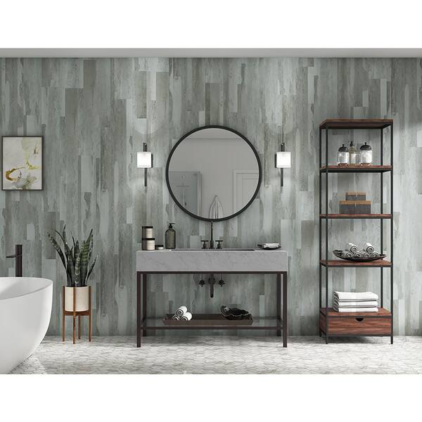 DuraDecor Weekend Warrior Arctic Distressed 3 MIL x 7-in W x 48-in L Peel & Stick Water Resistant Luxury Vinyl Flg (23.3 sf/case)