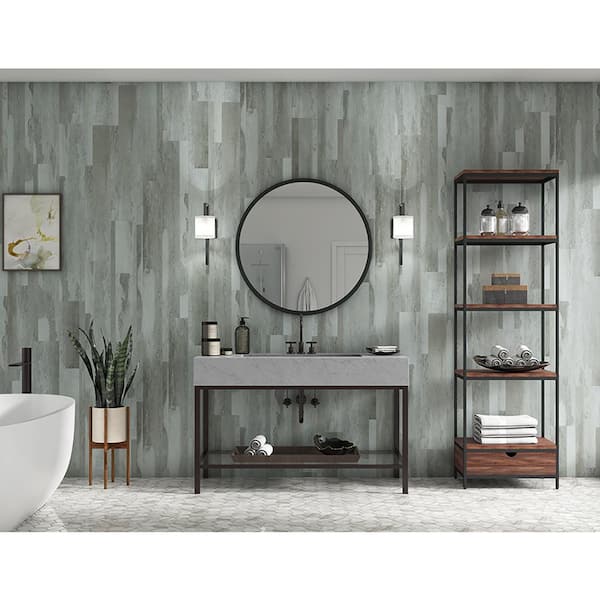 Weekend Warrior Arctic Distressed 3 MIL x 7-in W x 48-in L Peel & Stick Water Resistant Luxury Vinyl Flg (23.3 sf/case)
