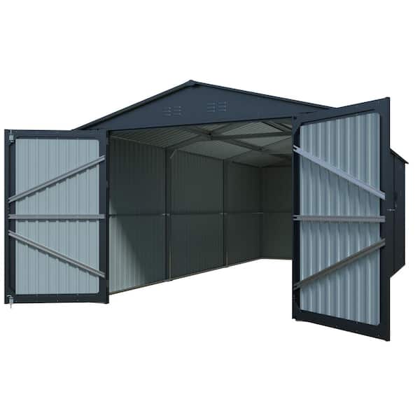 20 ft. x 10 ft. Outdoor Storage Metal Shed w/ 2 Doors, 4 Vents, Tool House Building for Car Garbage Can Tool,200 sq. ft.