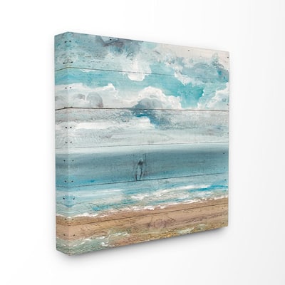 30 in. x 30 in. "Ocean View Painted Planked Look" by Molly Susan Strong Canvas Wall Art