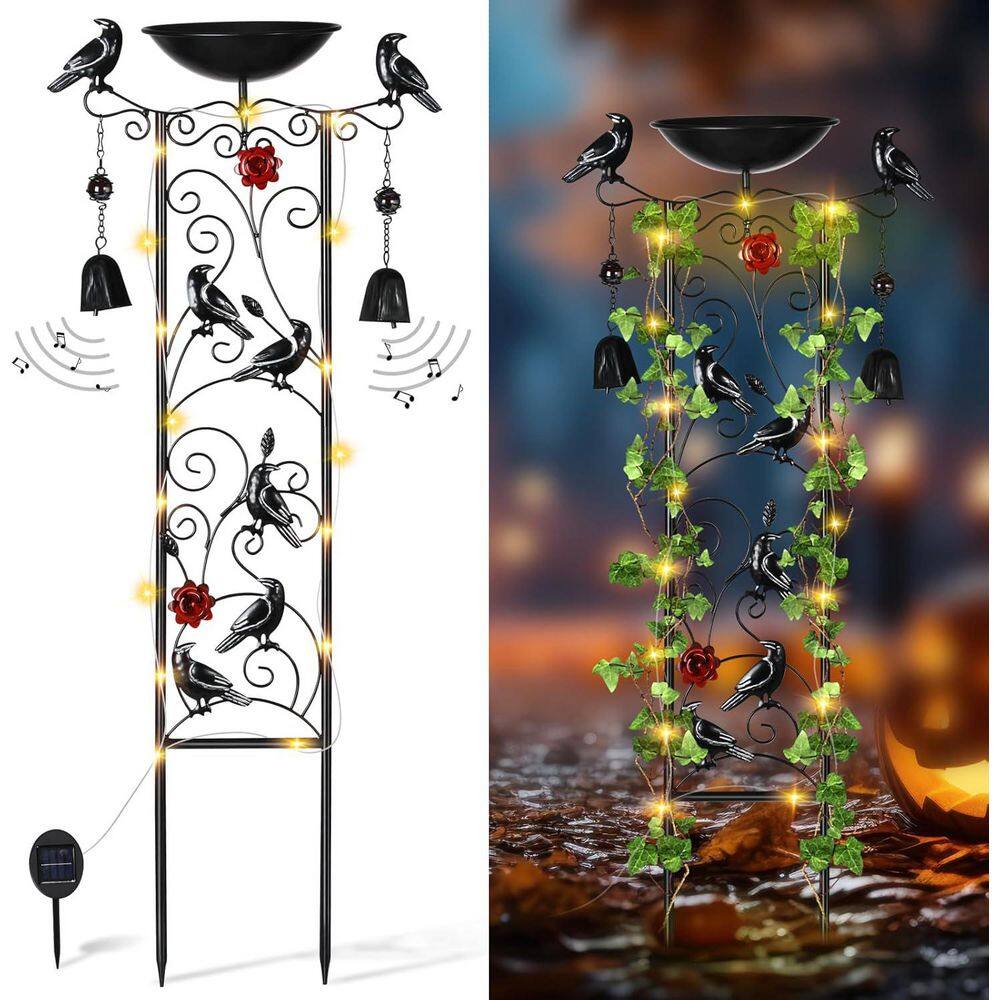 Curated visual reference: Bathroom Decor With Metal Trellis Reference: Fawey Tred Inc Metal Bird Garden Trellis With Light Halloween