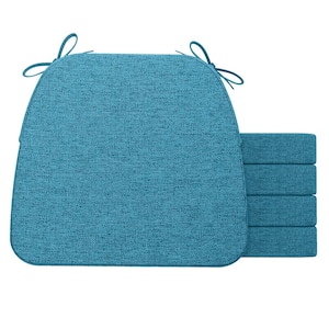 16 in. x 17 in. Trapezoid Indoor Seat Cushion Dining Chair Cushion in Teal (4-Pack)