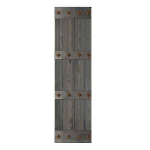 Mid-Century Style 24 in. x 84 in. Carbon Gray Finished DIY Knotty Pine Wood Sliding Barn Door Slab