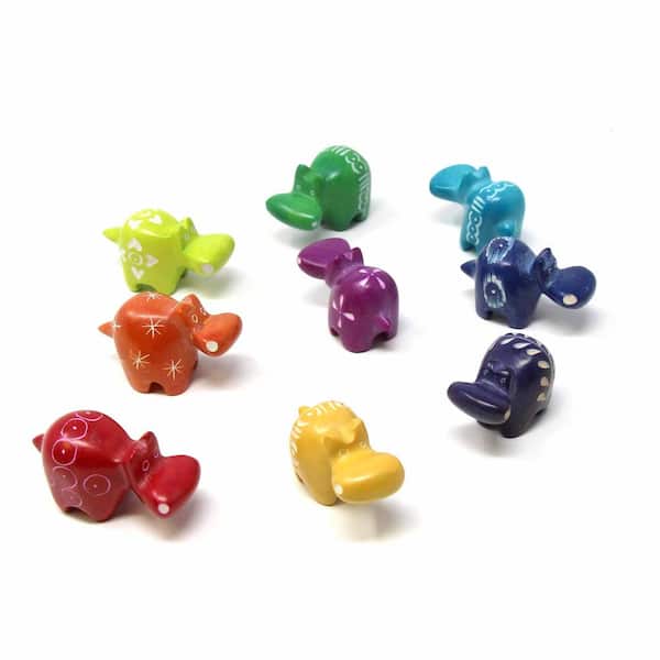 Unbranded Dark Blue Tiny Soapstone Elephant Figurines (Set of 10)