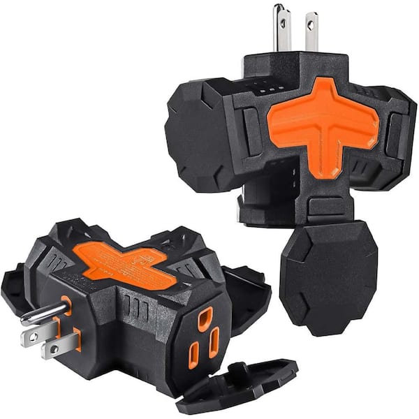 Yichuhaoxi 1-Outlet Wall Tap Adapter Surge Protector with Indicator Light 245J/125-Volt ETL White 3-Pack