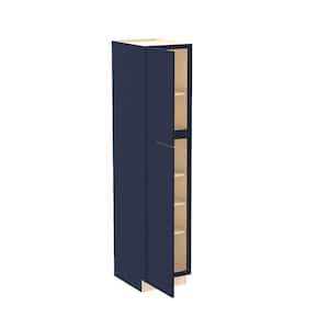 Franklin 18 in. W x 21 in. D x 84 in. H Assembled Plywood Vanity Linen Bath Cabinet in Vessel Blue with Soft Close LH