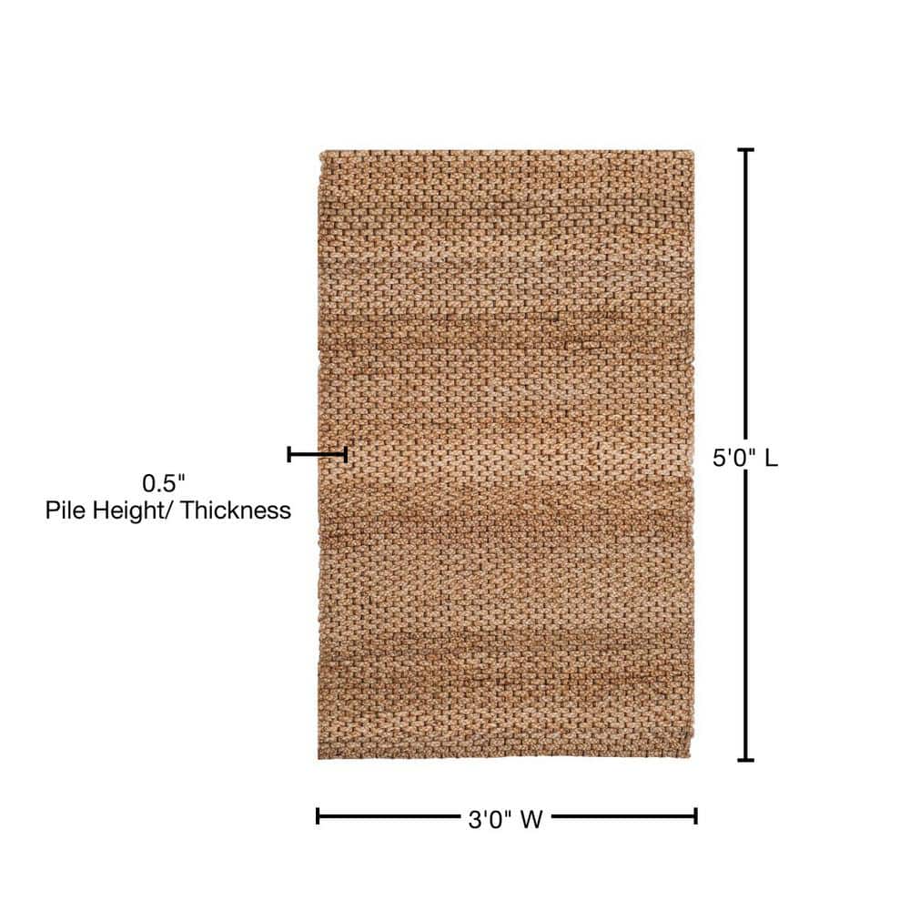 Natural Jute Flat Woven Reversible 3' x 5' Rug