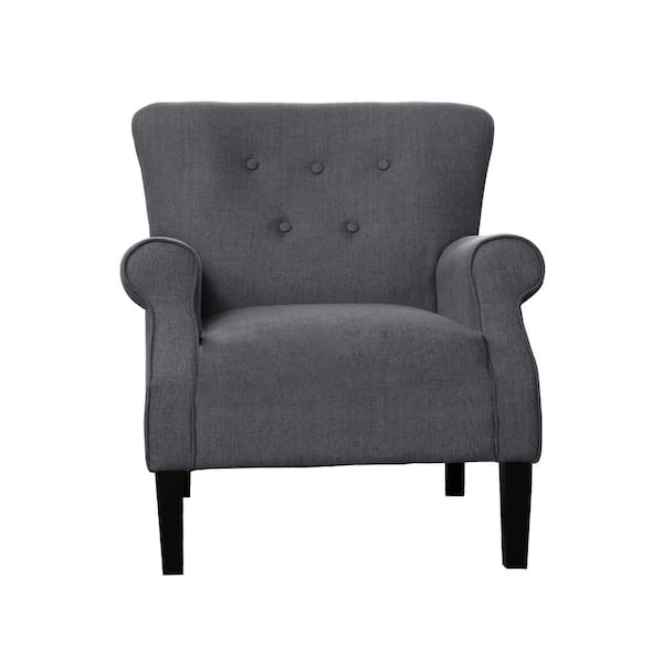 LOKATSE HOME Gunmetal Gray Upholstery Arm Chair