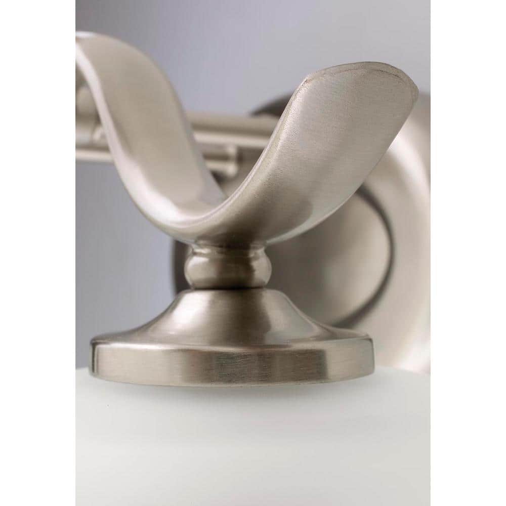 Brushed Nickel 9" Wall Sconce with Etched Glass Shade