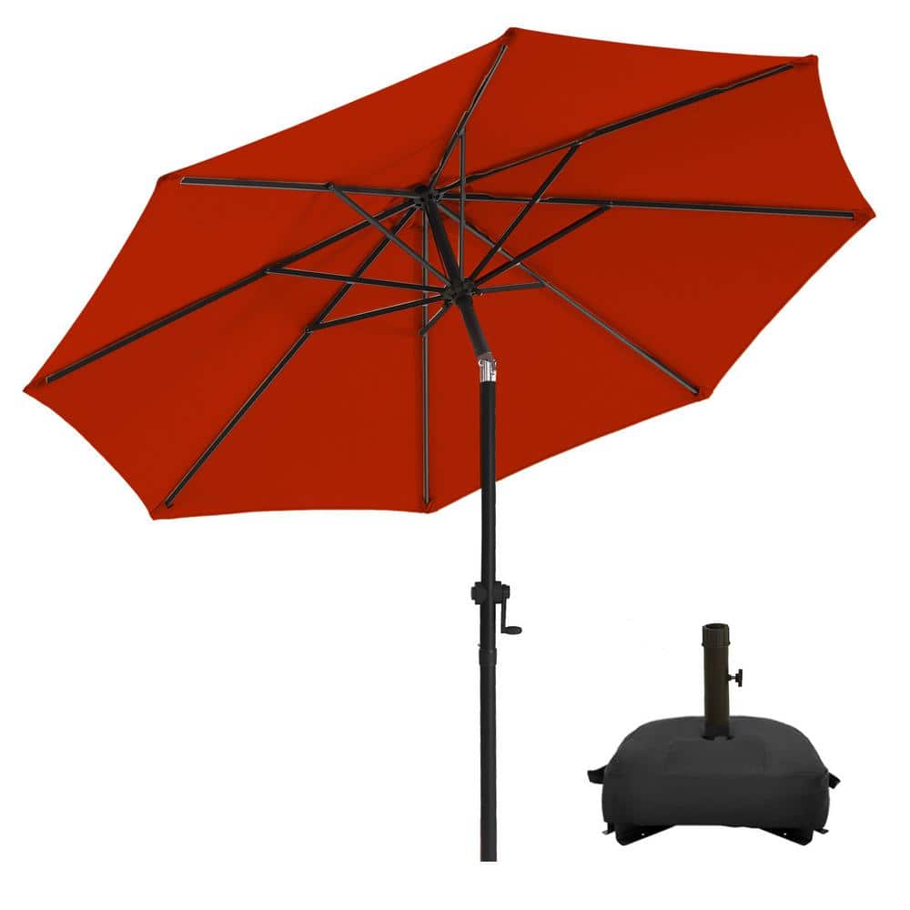 10 ft. Market Patio Umbrella with Base and Push Button Tilt in Red price history on PriceWatchPro