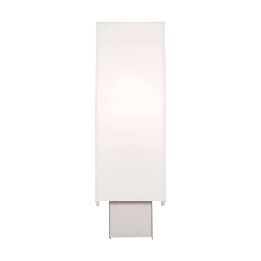 Clark Brushed Nickel 1-Light ADA Compliant Wall Sconce with Off-White Shade