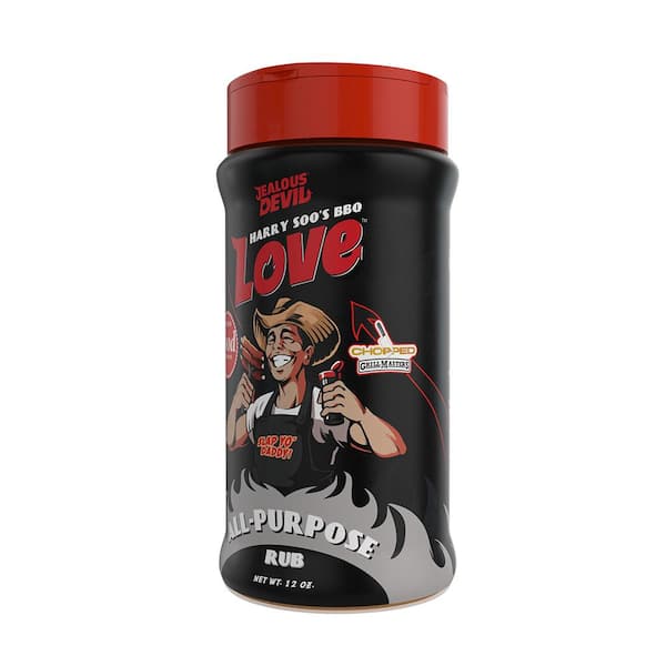JEALOUS DEVIL 12 oz. Harry Soo's BBQ Love All-Purpose BBQ Rub, Premium Quality All-Natural Ingredients BBQ Seasoning