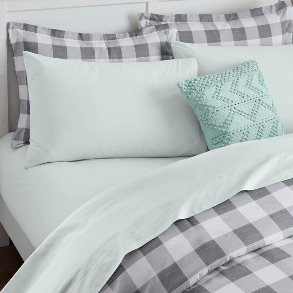 StyleWell Cotton Percale Crystal Bay Blue and White Stripe 4-Piece Queen  Sheet Set SU200SS-QEN-CSC - The Home Depot