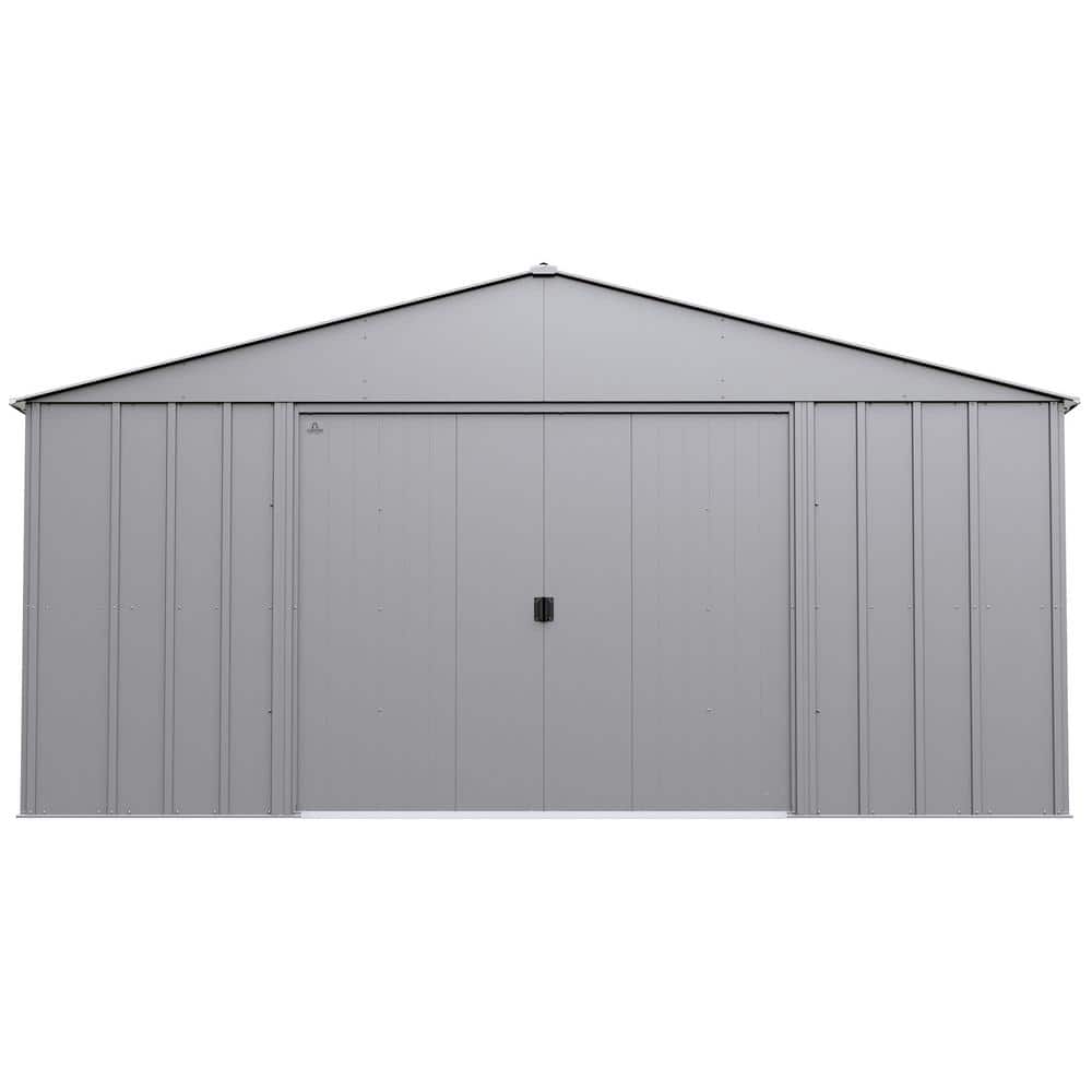 Large Flute Grey Steel Outdoor Storage Shed
