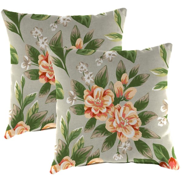 Jordan Manufacturing 16 in. L x 16 in. W x 4 in. T Outdoor Throw Pillow in Tori Cedar (2-Pack)