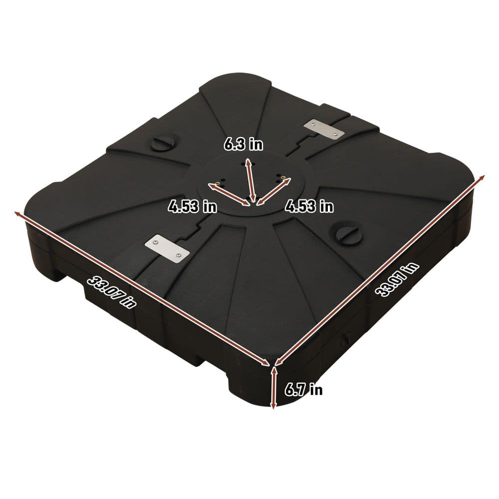Taupe Rectangular Aluminum Cantilever Patio Umbrella with Stand