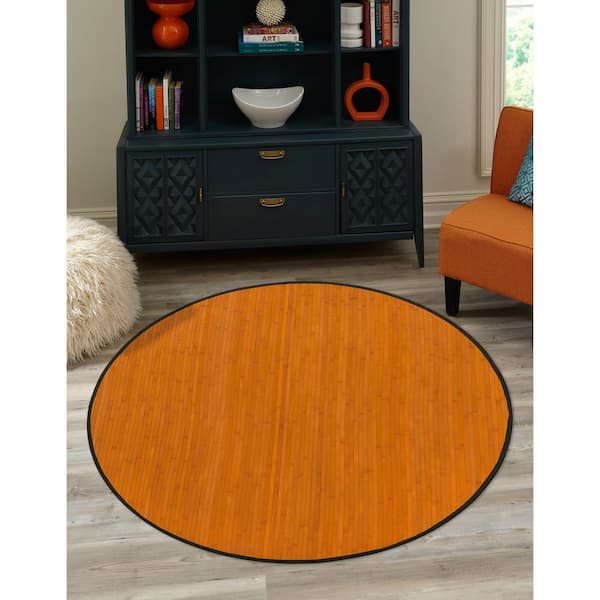 Bamboo Zhuzi Natural 3 ft. x 3 ft. Round Area Rug
