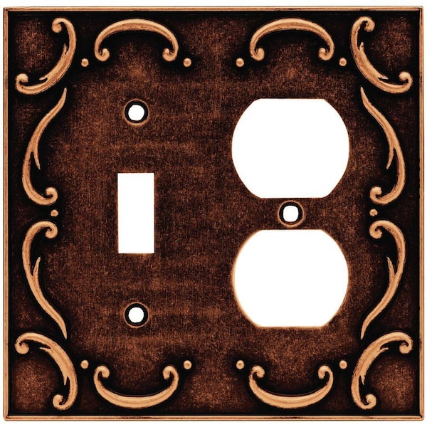 Liberty Brown 2-Gang 1-Toggle/1-Duplex Wall Plate