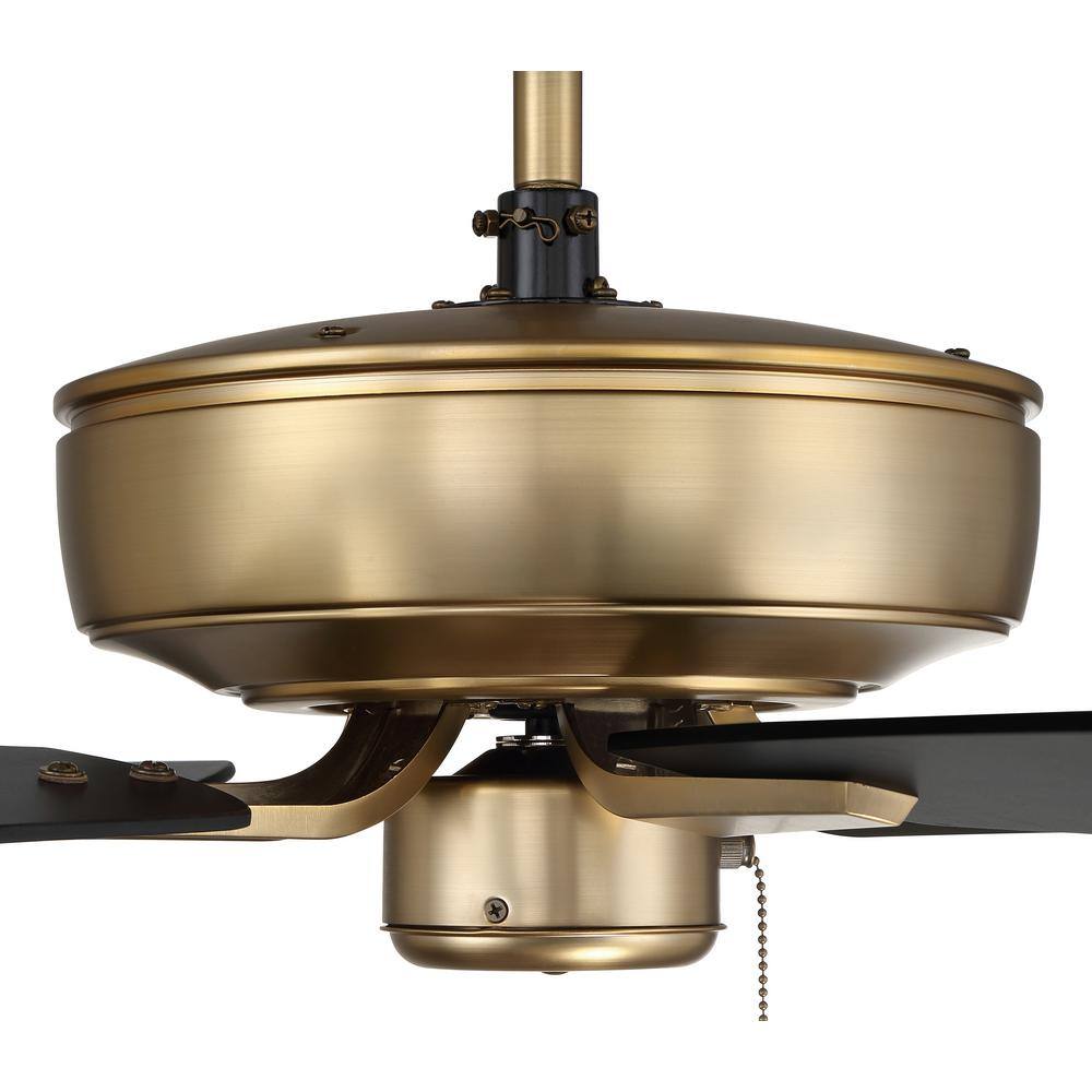 Satin Brass 52" Ceiling Fan with Black Walnut Blades
