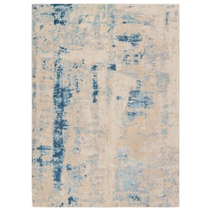 Orsino 10 ft. x 14 ft. Blue/Tan Abstract Area Rug