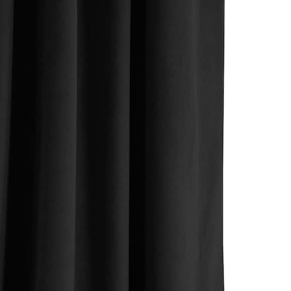 Exclusive Fabrics & Furnishings Black Extra Wide Velvet Rod Pocket Blackout  Curtain - 100 in. W x 120 in. L (1 Panel) VPCH-VET1212-120 - The Home Depot