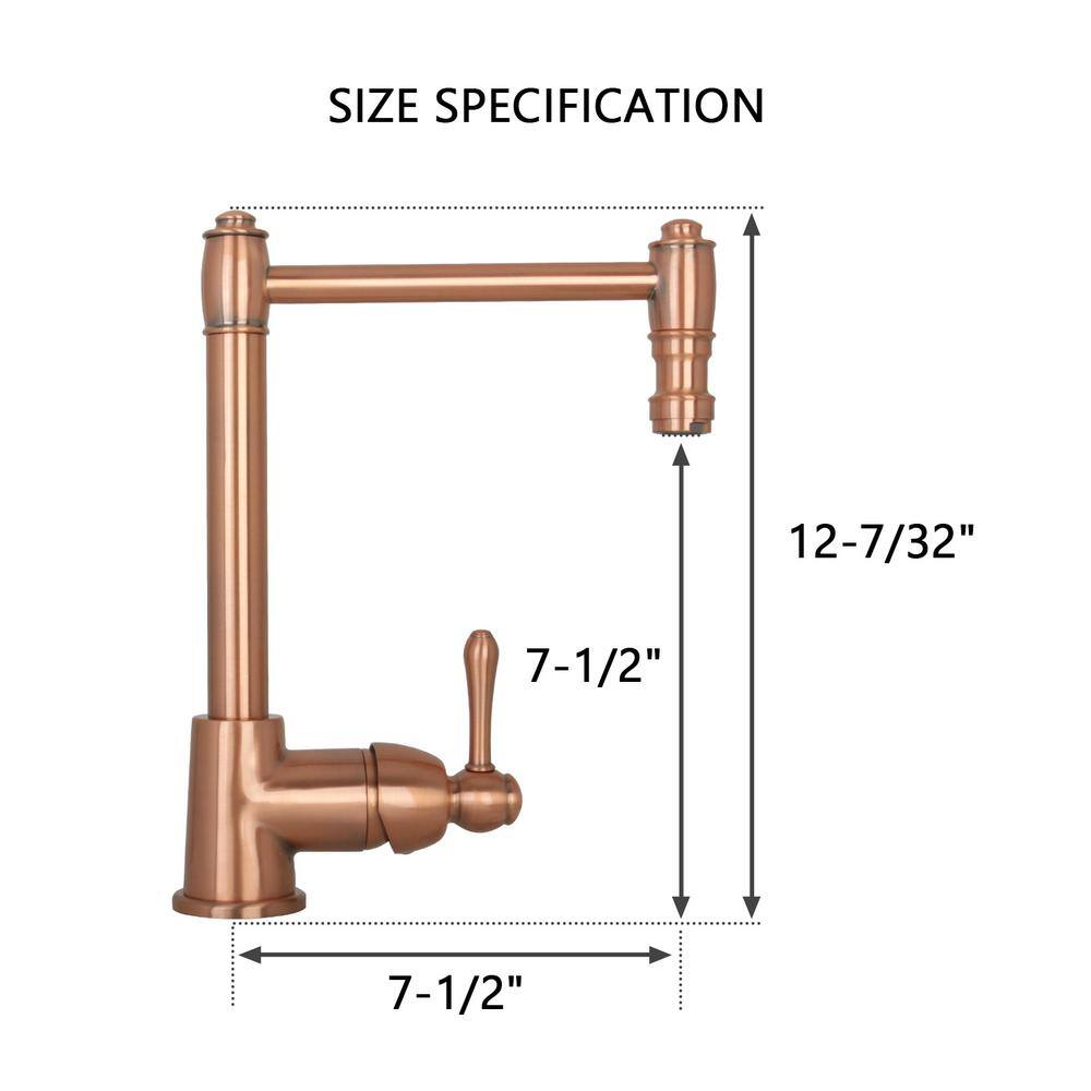 Copper Brass Single Handle Kitchen Bar Faucet