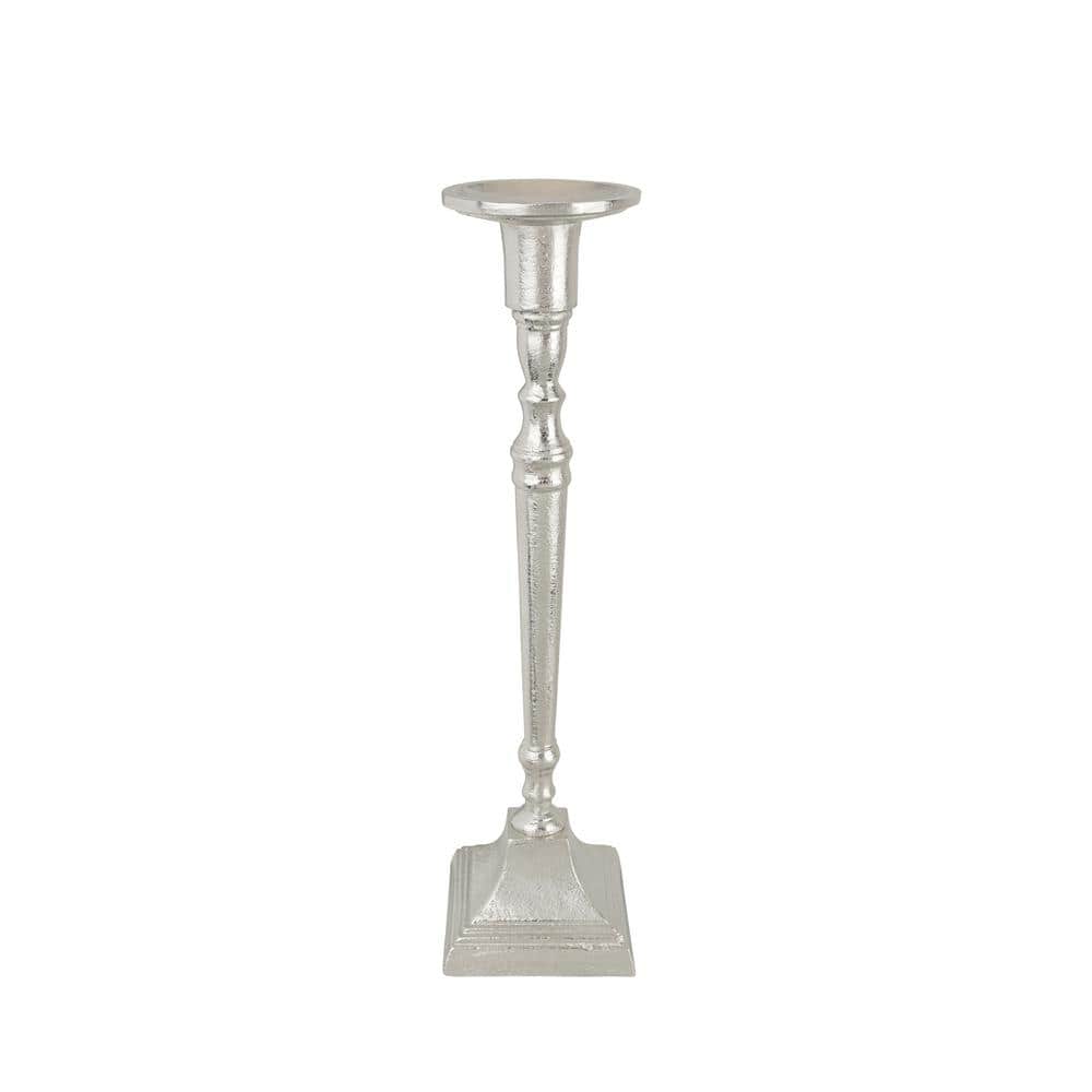 4-1/8 in. Dia x 16 in. Height, Nickel Aluminum Solid, Table Decorative Cand