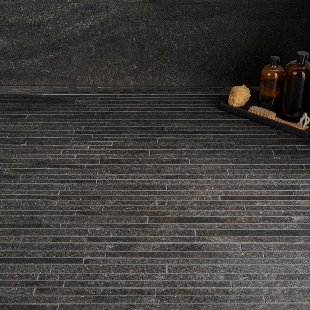 Dominion Black Matte Porcelain Mosaic Tile 12" x 24"