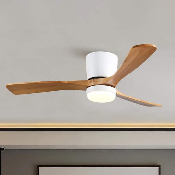 Serenity Shine 52 in. Integrated LED Indoor Flush Mount White Standard Ceiling Fan with Light and Remote