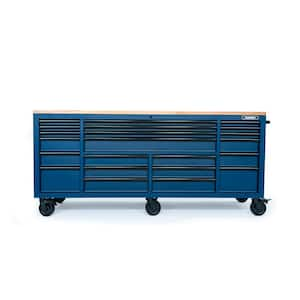 Tool Storage Heavy Duty 84 in. W x 24 in. D Matte Blue Mobile Workbench Cabinet