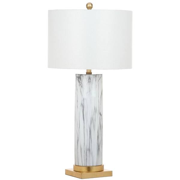 White Faux Marble Table Lamp, Safavieh Iris Table Lamp