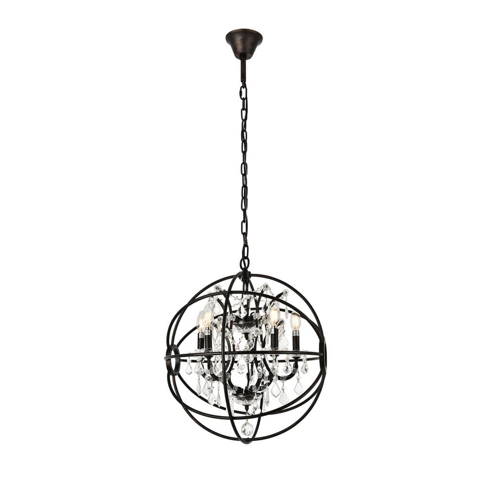 Timeless Home 20 in. 5-Light Dark Bronze Pendant Light, Bulbs Not Included