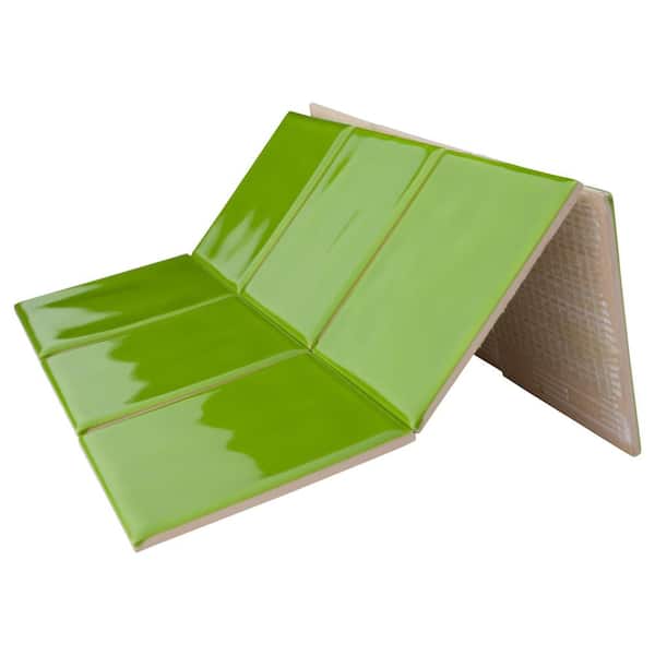 Merola Tile Twist Square Green Kiwi 11-3/4 in. x 11-3/4 in