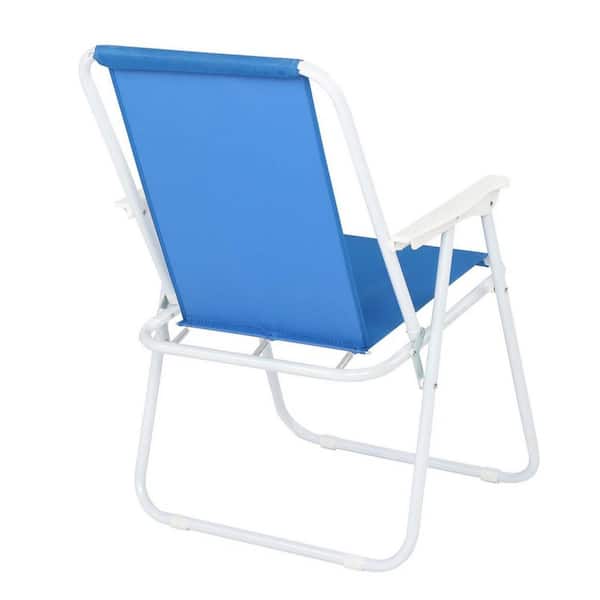 Oxford Cloth Iron Outdoor Metal Beach Chair Blue