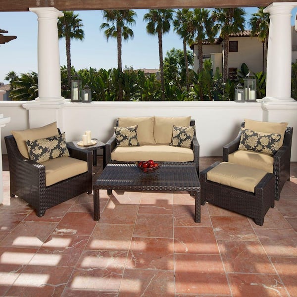 RST Brands Deco 6-Piece Patio Seating Set with Delano Beige Cushions
