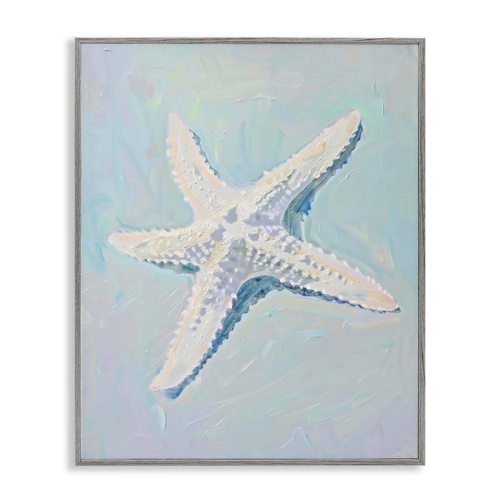 Coastal Starfish on Blue by Arlington Prints Gray Framed Animal Giclee Art Print 20 in. x 16 in. price history on PriceWatchPro