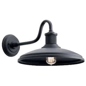 Allenbury 9 in. 1-Light Textured Black Outdoor Hardwired Barn Sconce with No Bulbs Included (1-Pack)