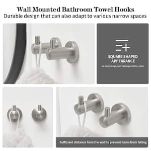 5-Piece Bath Hardware Set with Towel Bar Towel Ring Towel Hook Toilet Paper Holder in Brushed Nickel