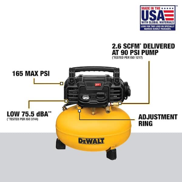 6 Gal. 165 PSI Electric Pancake Air Compressor with 50 ft. x 1/4 in. Air Hose